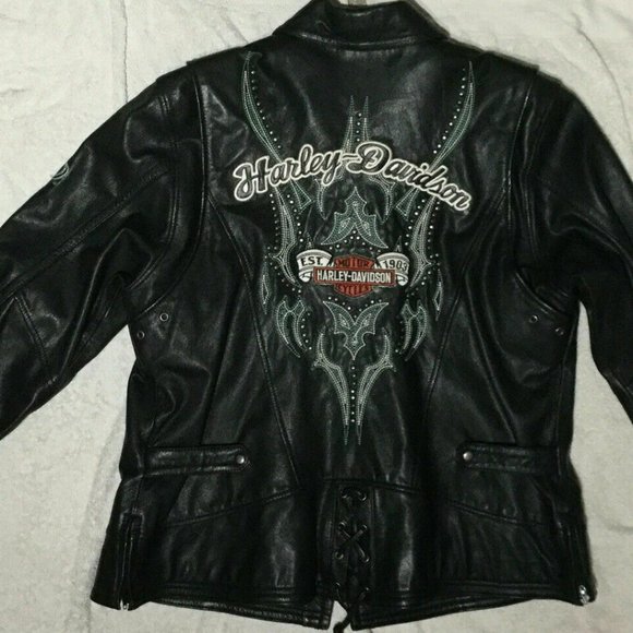 Harley-Davidson Jackets & Blazers - HARLEY DAVIDSON BLING LEATHER RIDING JACKET 1W